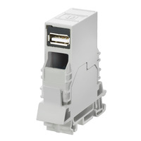 Mounting rail outlet USB