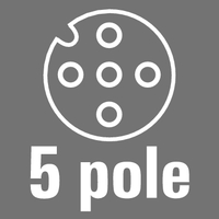5-pole, A-coded, with 3 x LEDs