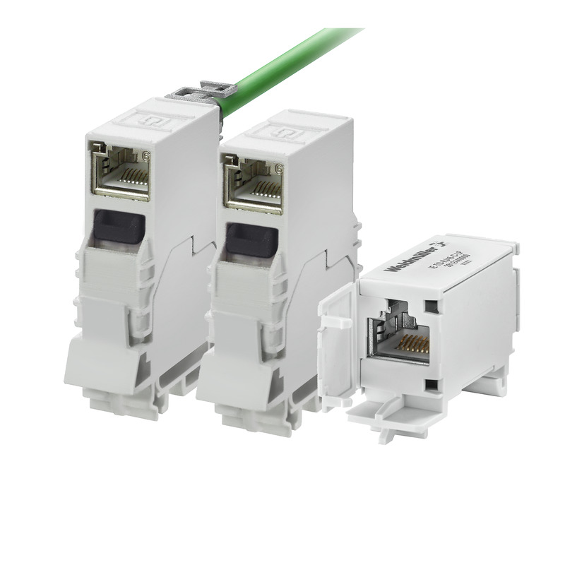 Mounting rail outlet RJ45