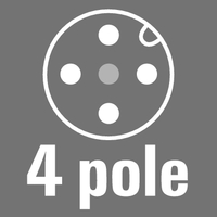 4-pole, A-coded with 3 LEDs